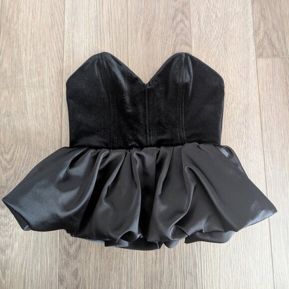 NEW Zara | ZW Velvet Corset Top - Picture 7 of 13